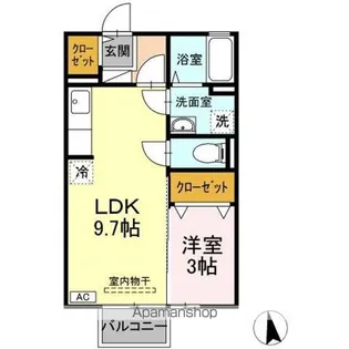 ハイツあすなろ【2階】の間取り