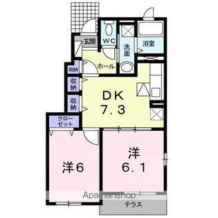 エクセレント パレスB【1階】の間取り