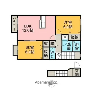 ロヴェストⅠ【203号室】の間取り
