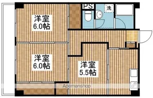 第三南風荘【302号室】の間取り