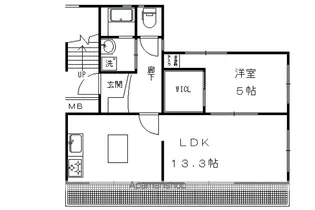 クラヴィーア鹿ヶ谷【201号室】の間取り