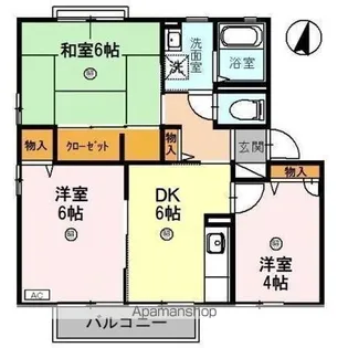 パインハイツ【2階】の間取り