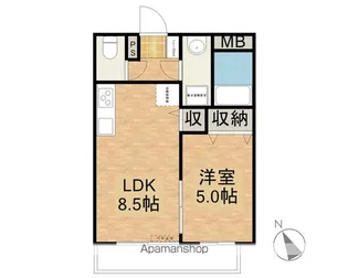 グランドハイツこまちⅢ【303号室】の間取り
