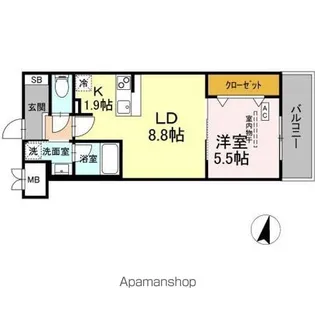 (仮)DーROOM木町通一丁目【3階】の間取り