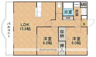 ウエスト・パーク美原【201号室】の間取り
