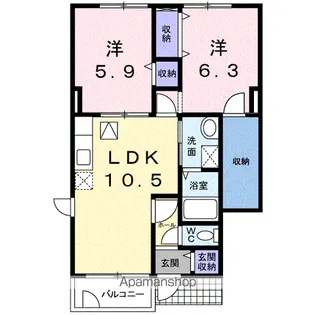 アルティープラノB【1階】の間取り