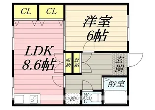 キャッスル新坂第二【1階】の間取り