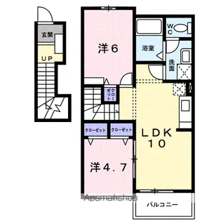 ヴィラパークサイド【2階】の間取り