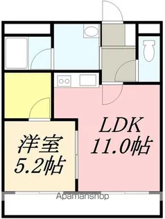 サンライズヒル亀田本町【102号室】の間取り