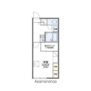 レオパレスラスターB【207号室】の間取り