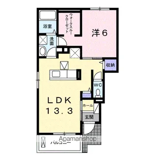 ウエスト ディオス【1階】の間取り