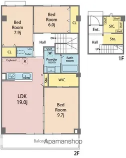 ボヌール新浜【C号室】の間取り