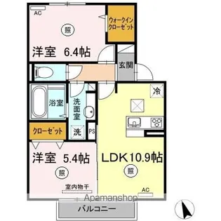 サンシャイン永添 A棟【102号室】の間取り