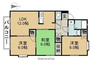 フローラハイツ【A202号室】の間取り