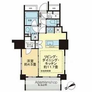 ザ・パークハウス アーバンス御成門【12階】の間取り