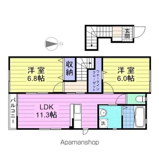 ルミエールC棟【2階】の間取り