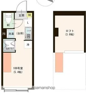 ル・ブラン小岩【106号室号室】の間取り