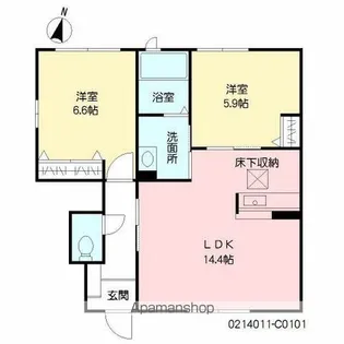 ガーデンコート花宅 C棟【1階】の間取り