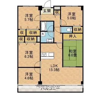 南山寿ガーデン【6階】の間取り