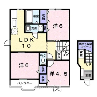 フレッシュヒルズ紅梅谷Ⅲ【2階】の間取り