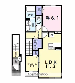 ソレイユ.F【2階】の間取り