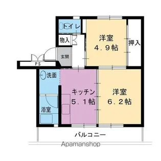 ビレッジハウス巣南町西2号棟【2階】の間取り