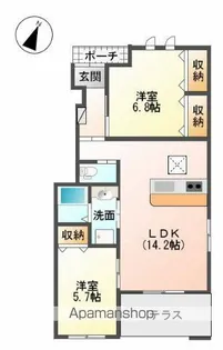 グランドゥールⅠ【202号室】の間取り