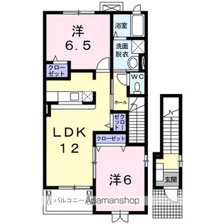 フォルテ二島B【2階】の間取り