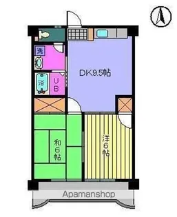 サニーフラット久米【3階】の間取り