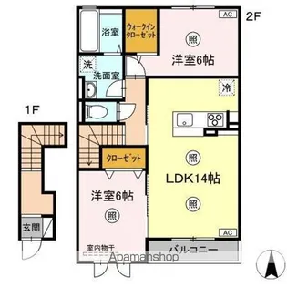 サンライズヤマダ B棟【2階】の間取り