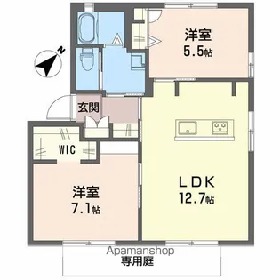 メゾンラフィネB棟【1階】の間取り