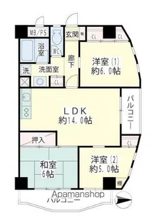 ヴェルドゥミール【3階】の間取り