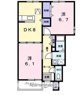 フレンシア桔梗【1階】の間取り