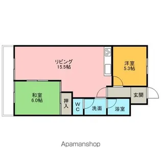 2LDKの間取り画像