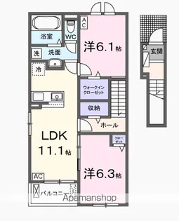 REIRAN(レイラン)Ⅰ【2階】の間取り