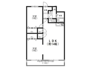 ドミールサニー長尾【104号室】の間取り