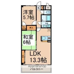 パストラル守山【106号室号室】の間取り