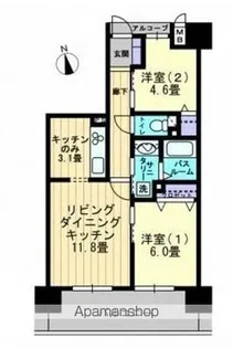 アルファライフ築地【3階】の間取り
