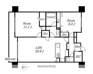 ロイジェント日吉「ヒヨシ」【12階】の間取り