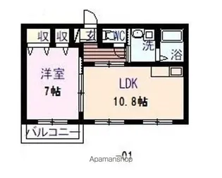 ボナールディアス【101号室】の間取り