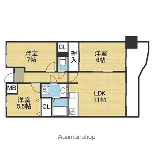 エヌズ【5階】の間取り
