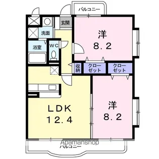 オ-バ-ルックヒル グレイス【2階】の間取り