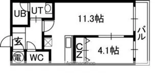 アルファタワー札幌南4条【10階】の間取り