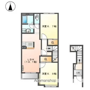 クローバー【2階】の間取り