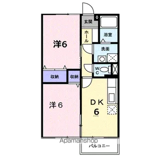 2DKの間取り画像