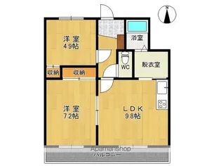 ムーンリットパレス【2F号室】の間取り