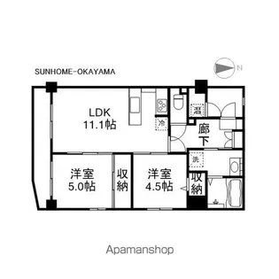 サンセール東古松Ⅱ【1階】の間取り