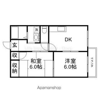 フレグランスヤス【1階】の間取り