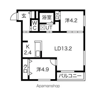向日葵 麻生【101号室】の間取り