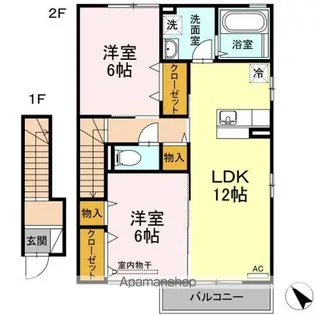 コンフォート東川口 A棟【2階】の間取り